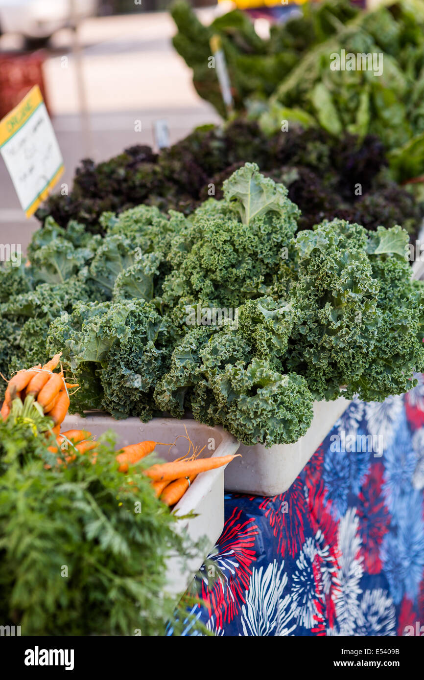 Fresh organic produce on sale at the local farmers market Stock Photo ...