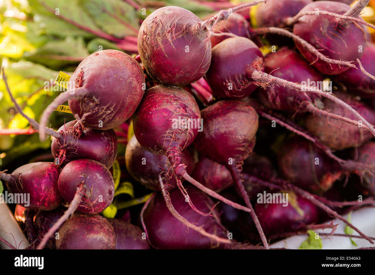 Fresh organic produce on sale at the local farmers market Stock Photo ...