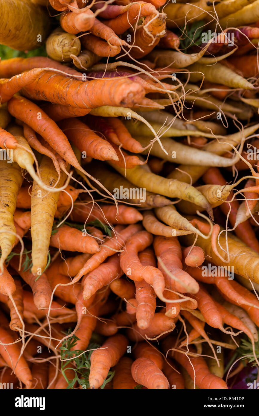 Fresh organic produce on sale at the local farmers market Stock Photo ...