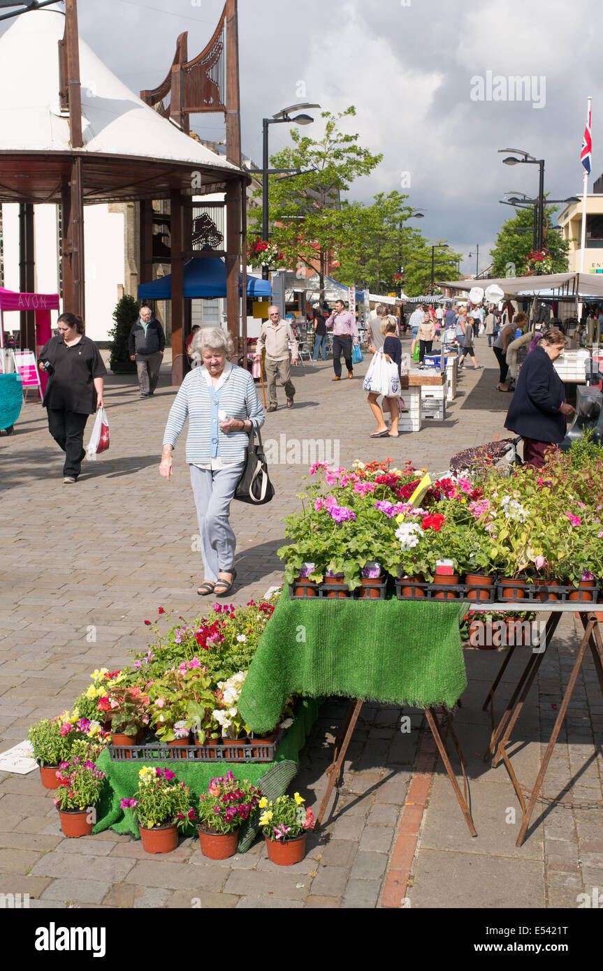 Fareham open air street market, Hampshire, England, UK Stock Photo Alamy