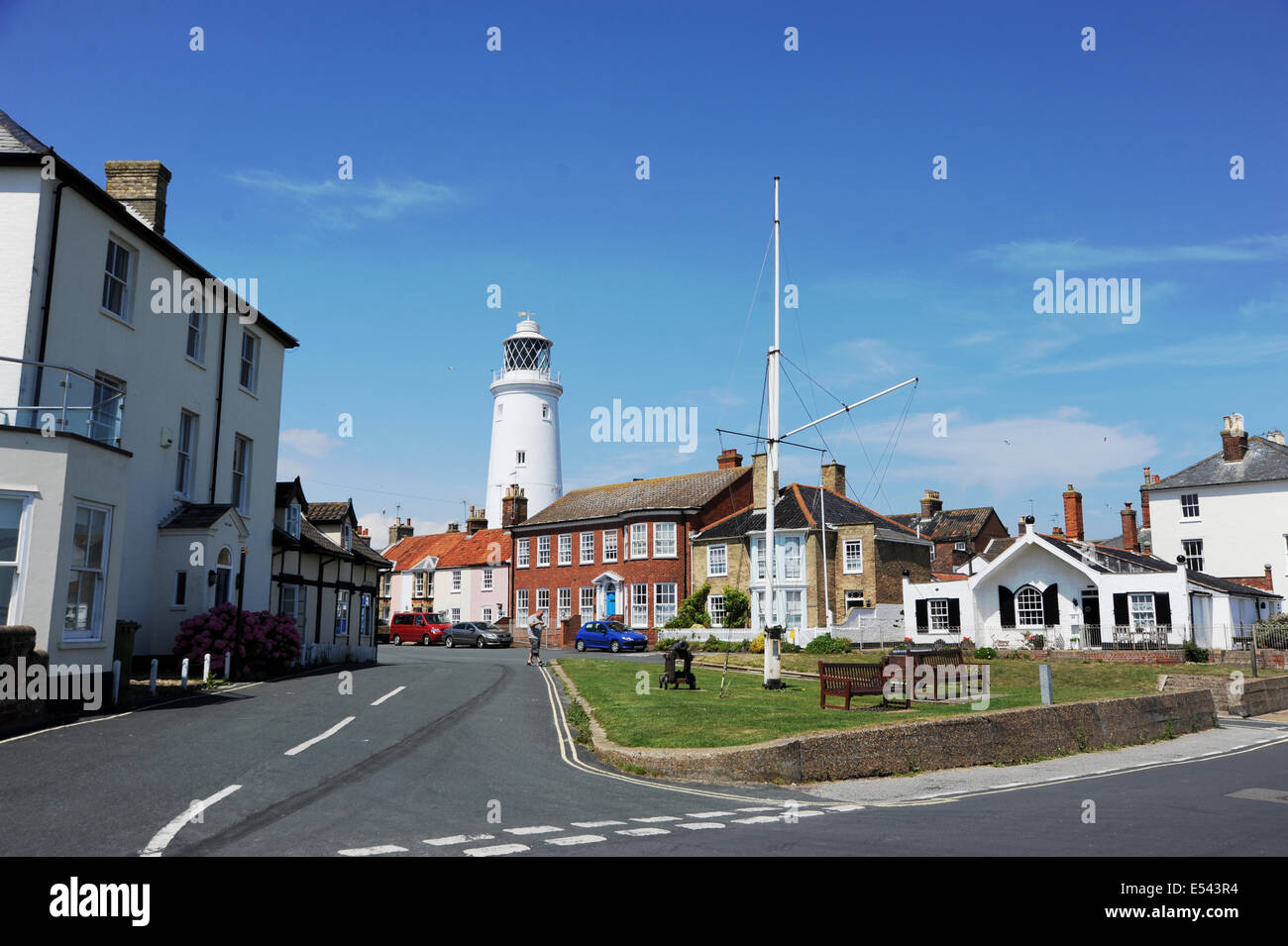 Southwold Suffolk UK - Views around the Suffolk seaside resort of Southwold lighthouse Stock Photo