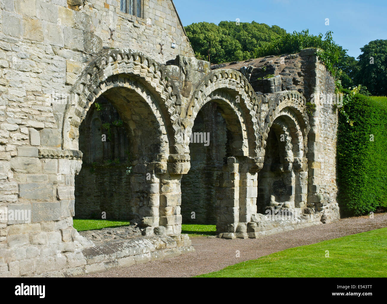Wenlock Priory, in the village of Much Wenlock, Shropshire, England UK