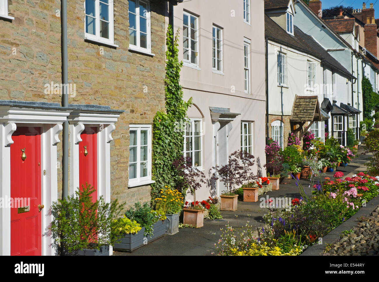 Row of houses in Ludlow, Shropshire, England UK Stock Photo