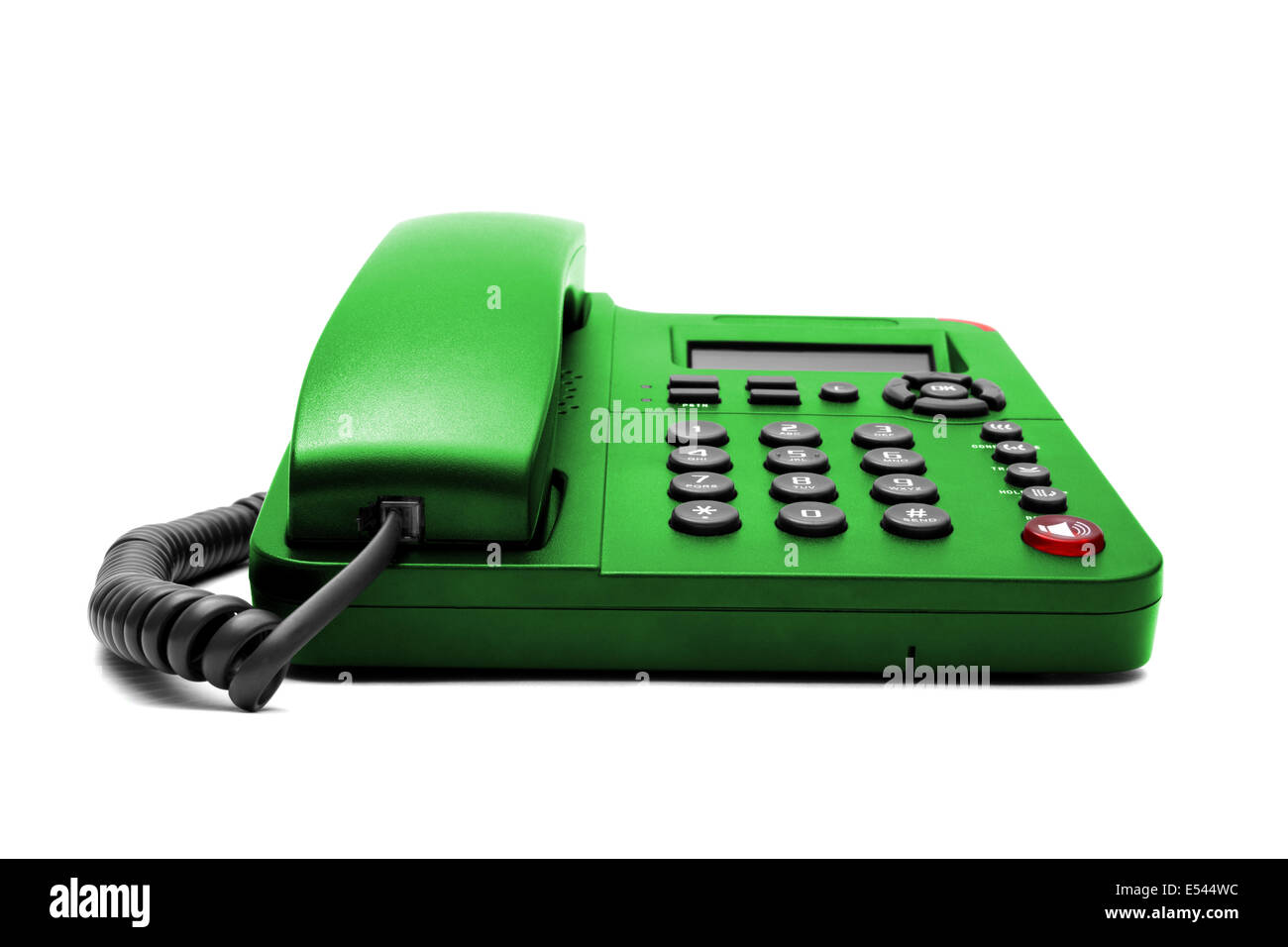 Green phone isolated on white background closeup Stock Photo Alamy