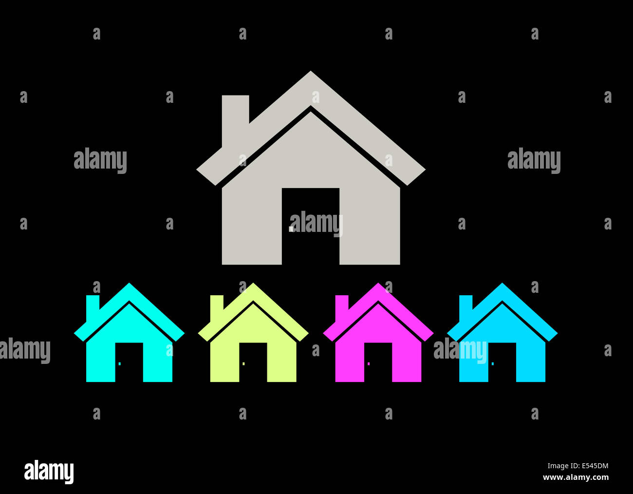 Home icon and Real estate concept Stock Photo - Alamy
