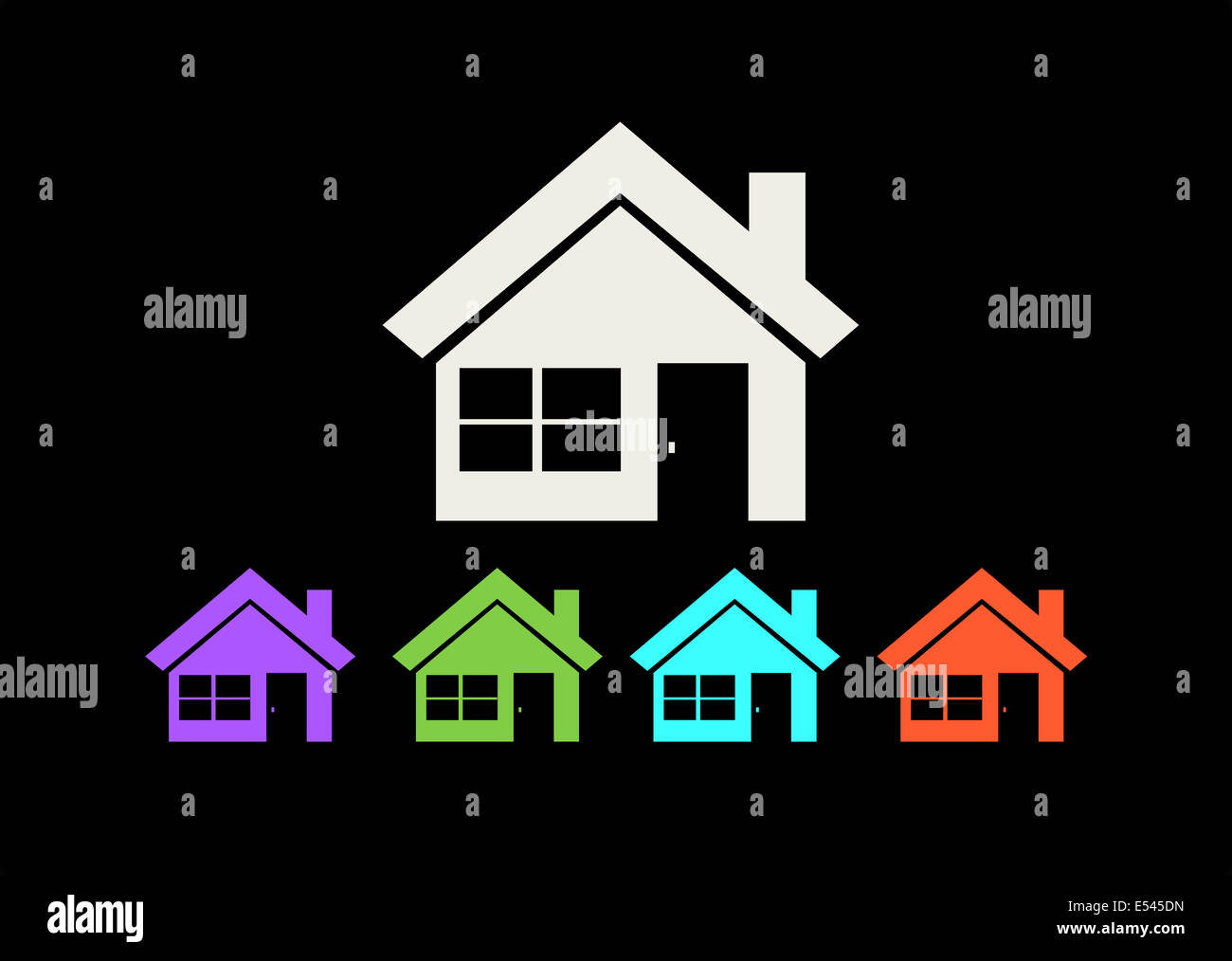 Home icon and Real estate concept Stock Photo - Alamy