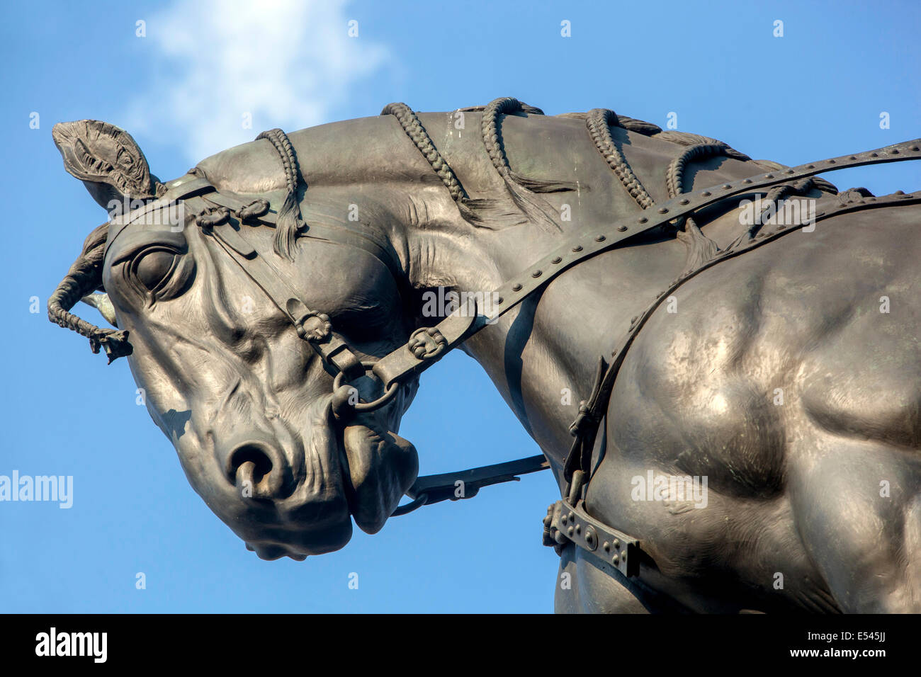 Equestrian Statue of St. Wenceslas on horseback, Wenceslas Square, Prague Czech Republic Stock Photo