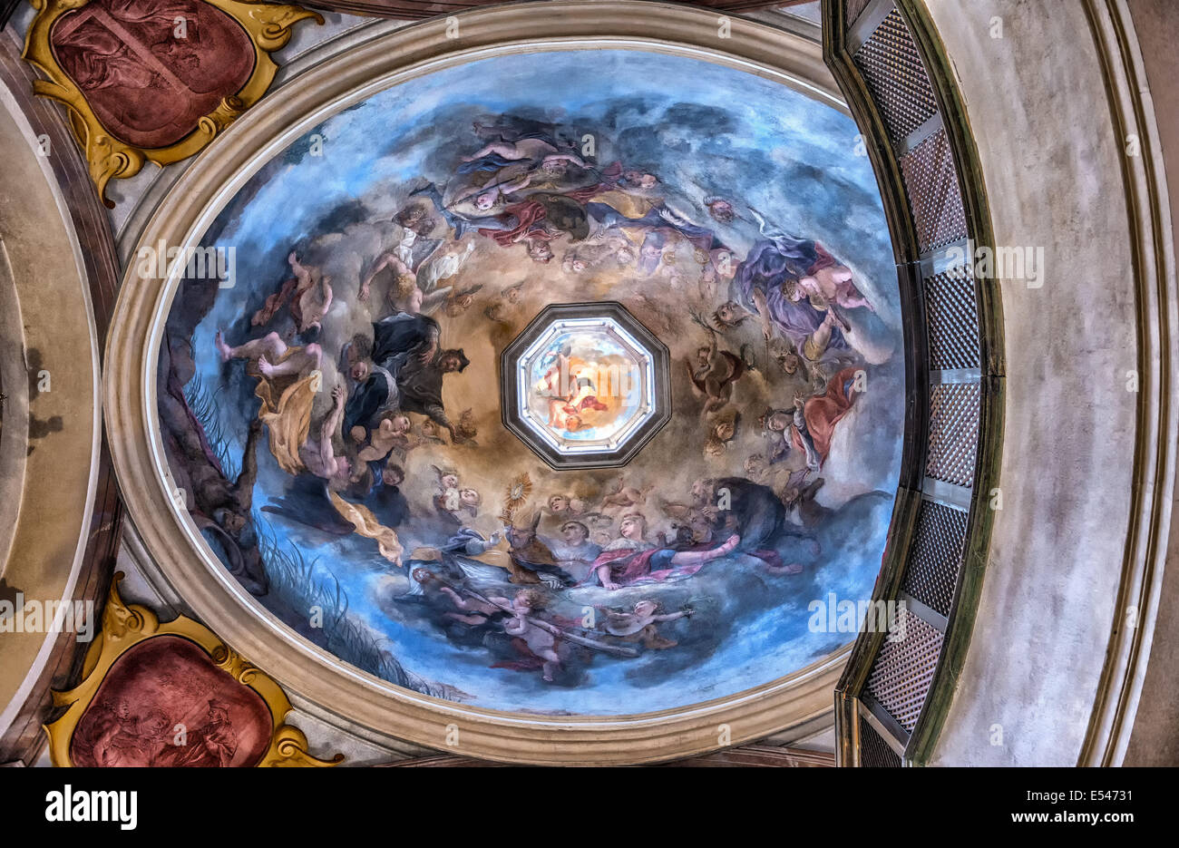 Interior dome of the St. George's Basilica in Prague Stock Photo