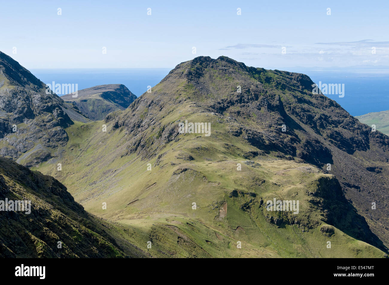 Trollaval from Askival, in the Rum Cuillin hills, Isle of Rum, Scotland