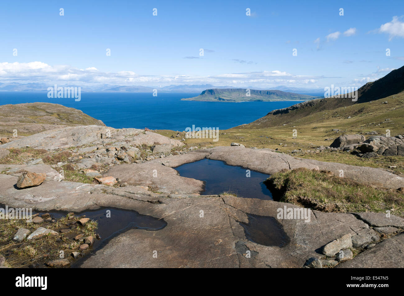 The Isle of Eigg from the south ridge of Askival in the Rum Cuillin