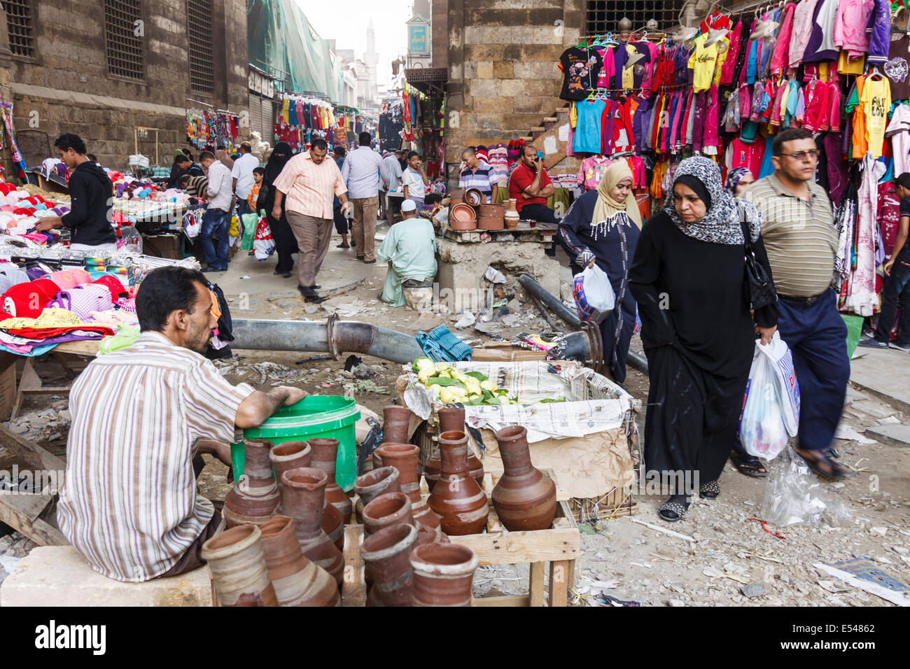 Bazaar scene at Sultan Al-Ghuri Complex. Islamic Cairo, Egypt Stock Photo