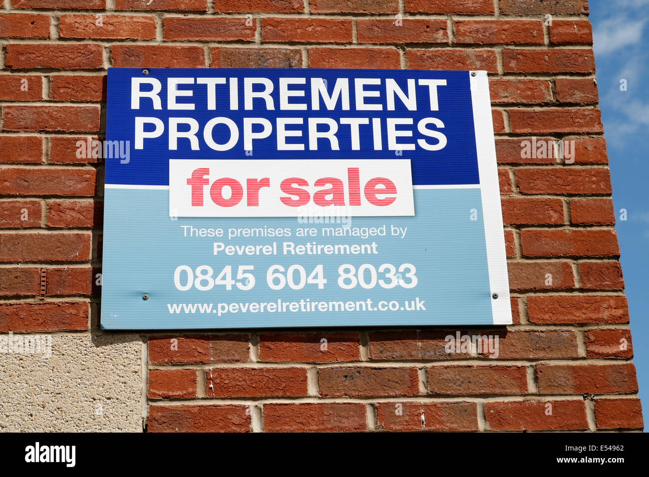 Retirement Properties for Sale sign Worcester Worcestershire England UK