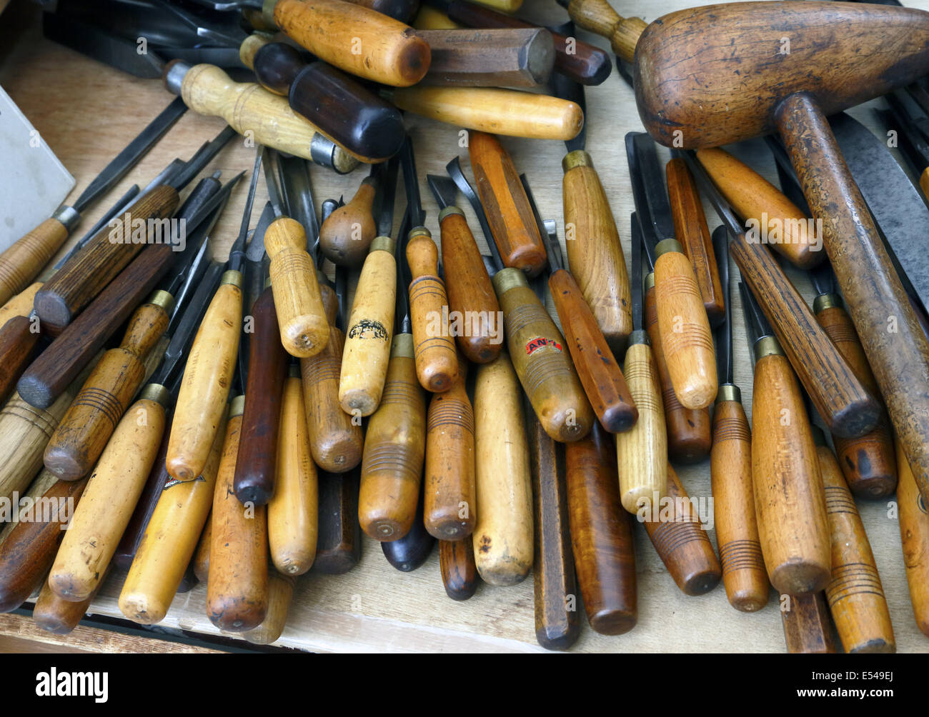 Box of stone carving tools Stock Photo - Alamy