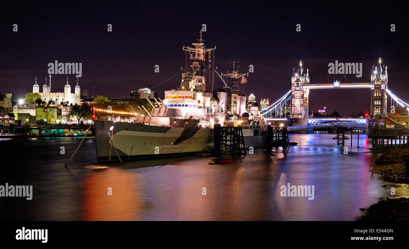 A three day shoot in London gave me the option to photograph HMS Belfast in all it's glory. Stock Photo