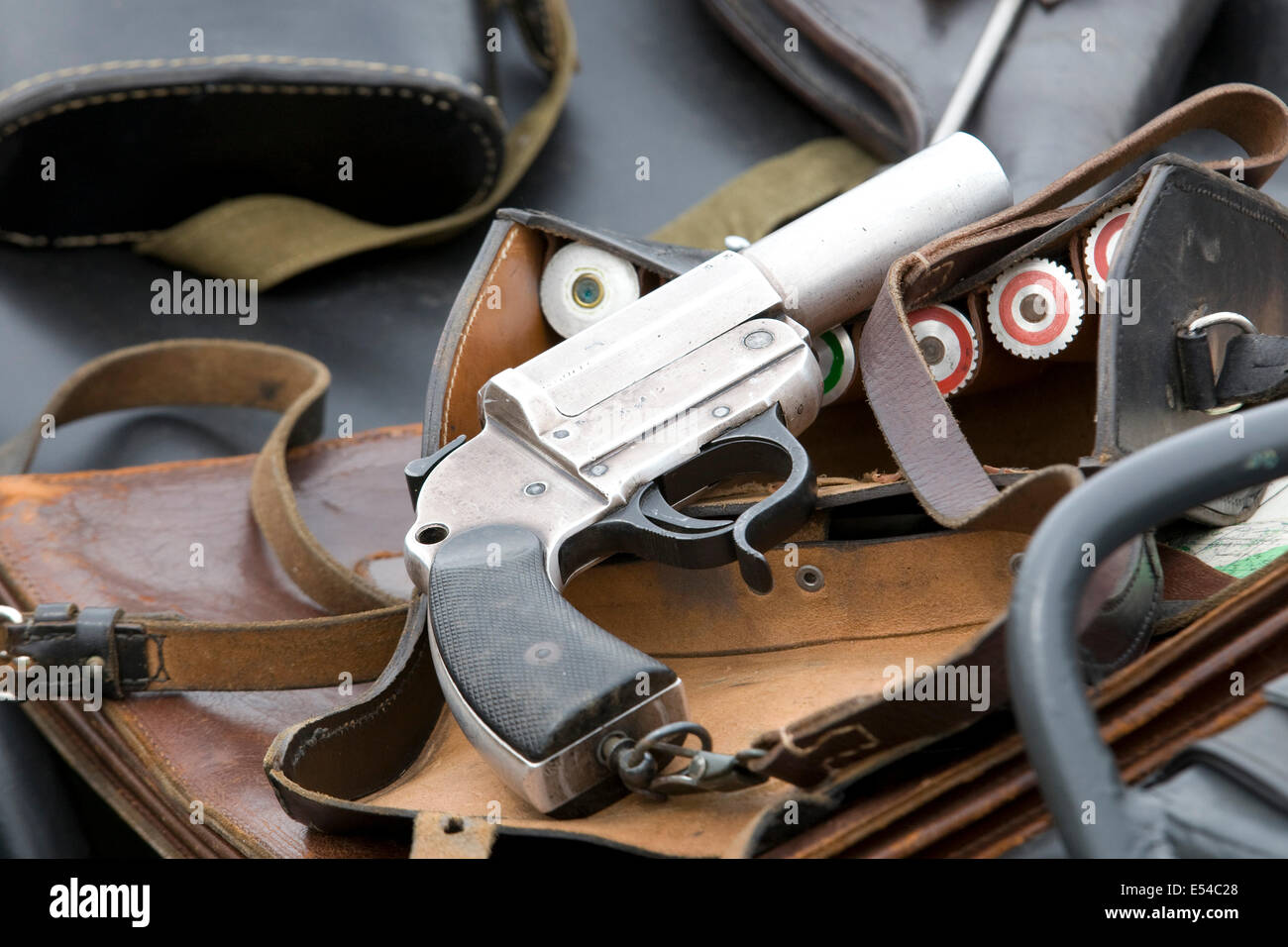Webley Mark VI. 455 service revolver at a festival Stock Photo