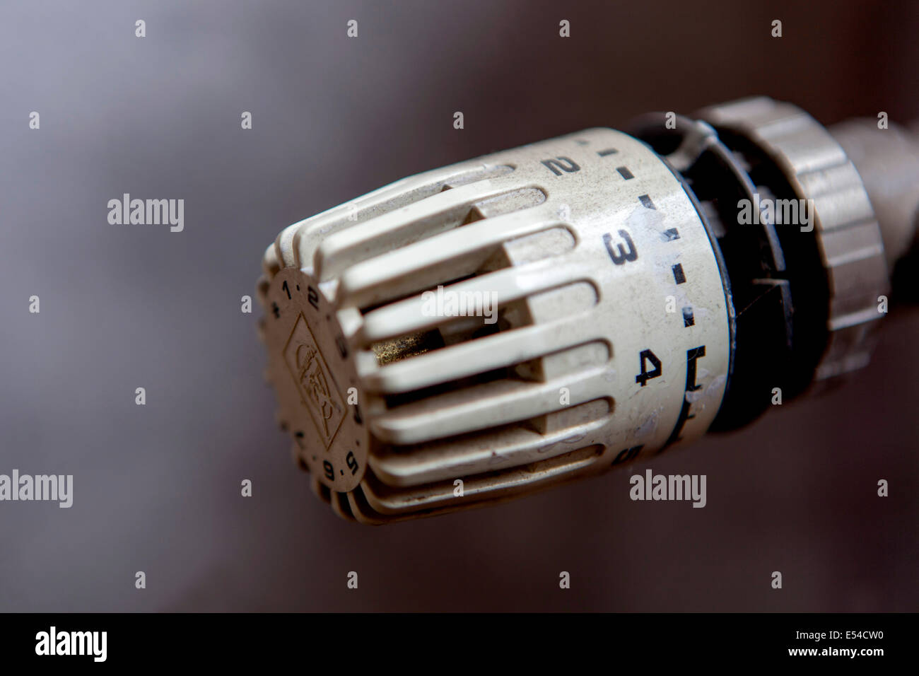 Thermostat on heating, close-up Stock Photo