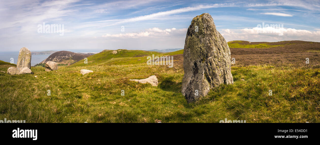 Section of the Druids stone circle at Penmaenmawr in Wales, UK Stock Photo