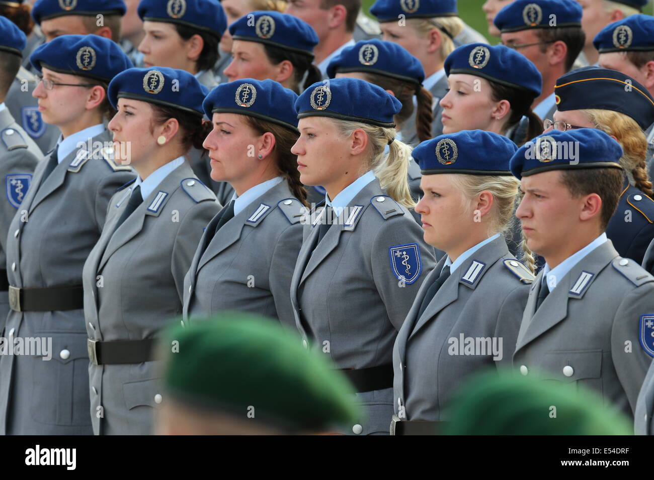 Berlin, Germany. 20th July, 2014. Bundeswehr soldiers stand in line to ...