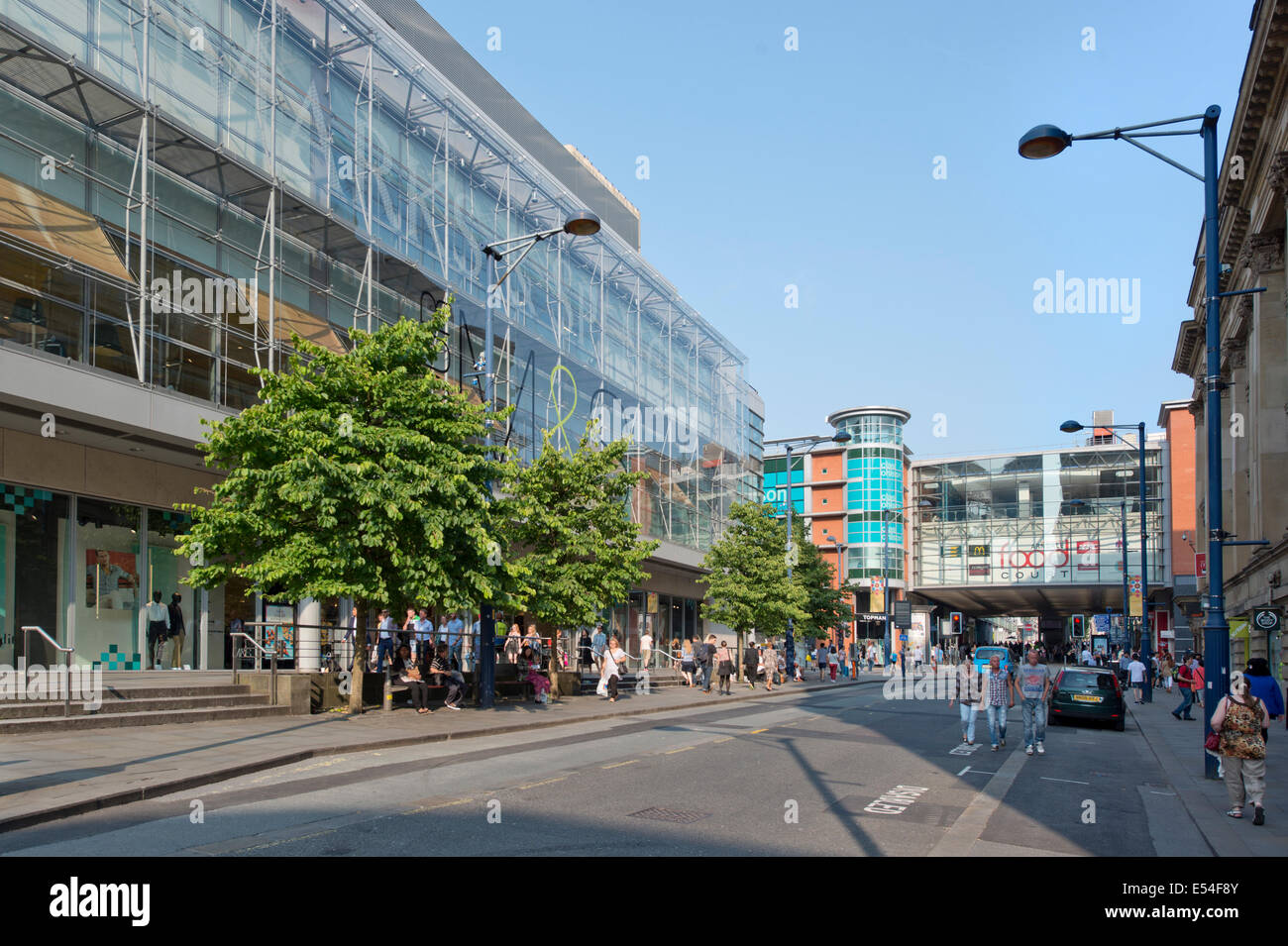 The Marks and Spencer store at the western lower end of Market Street, and Corporation Street, in Manchester, UK. Stock Photo