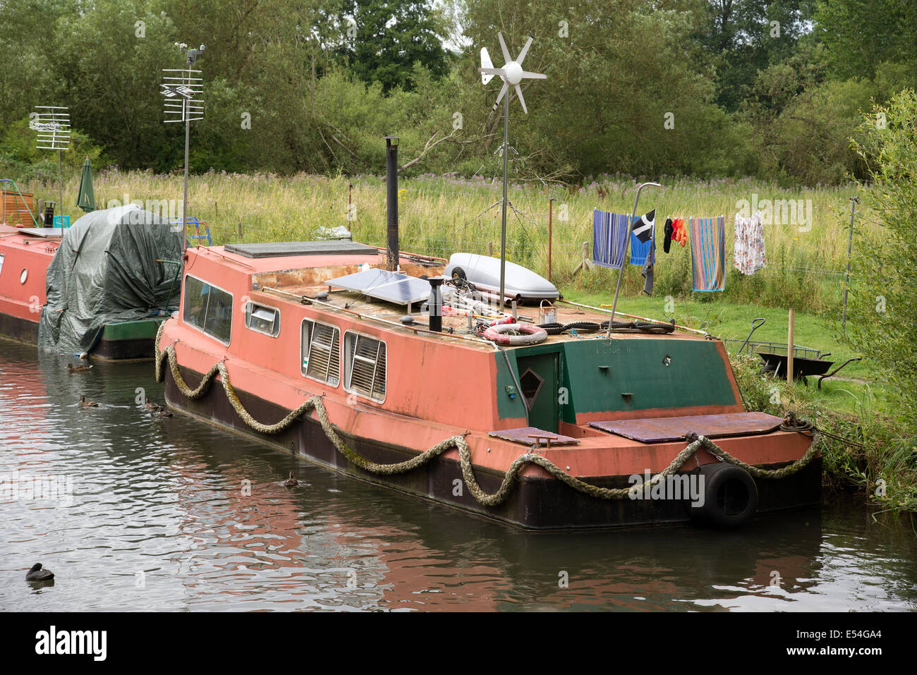 Floating home or houseboat on the & Avon Canal at Newbury