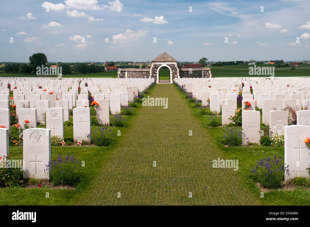 Tyne Cot Military Cemetery, Flanders Fields, Belgium Stock Photo