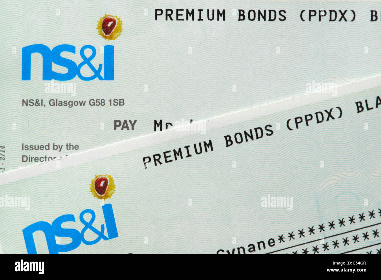 Premium Bond Winner Prize Cheques Known As A Warrant Stock Photo