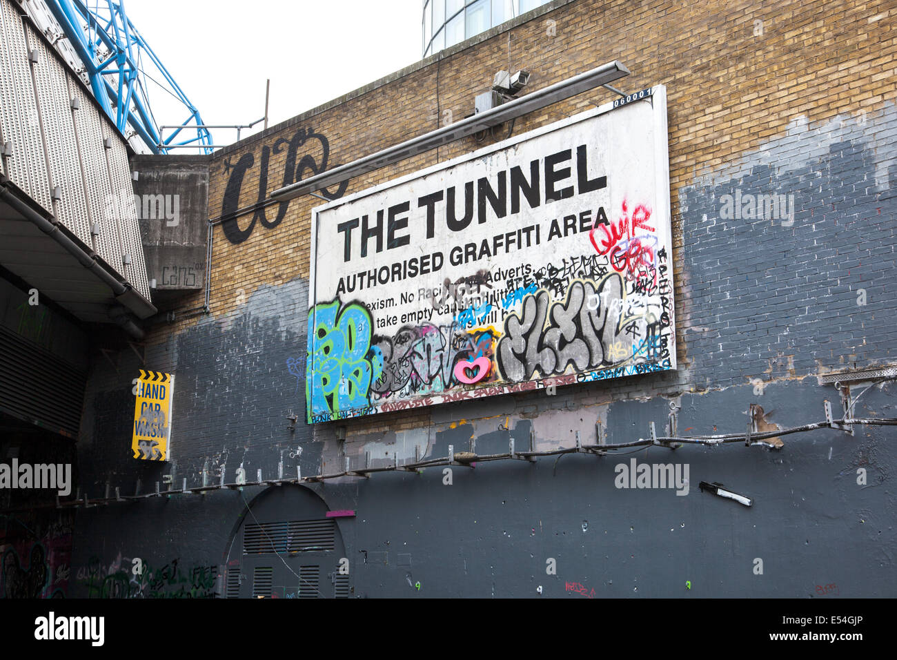 Authorized graffiti tunnel in Leake Street, London Stock Photo