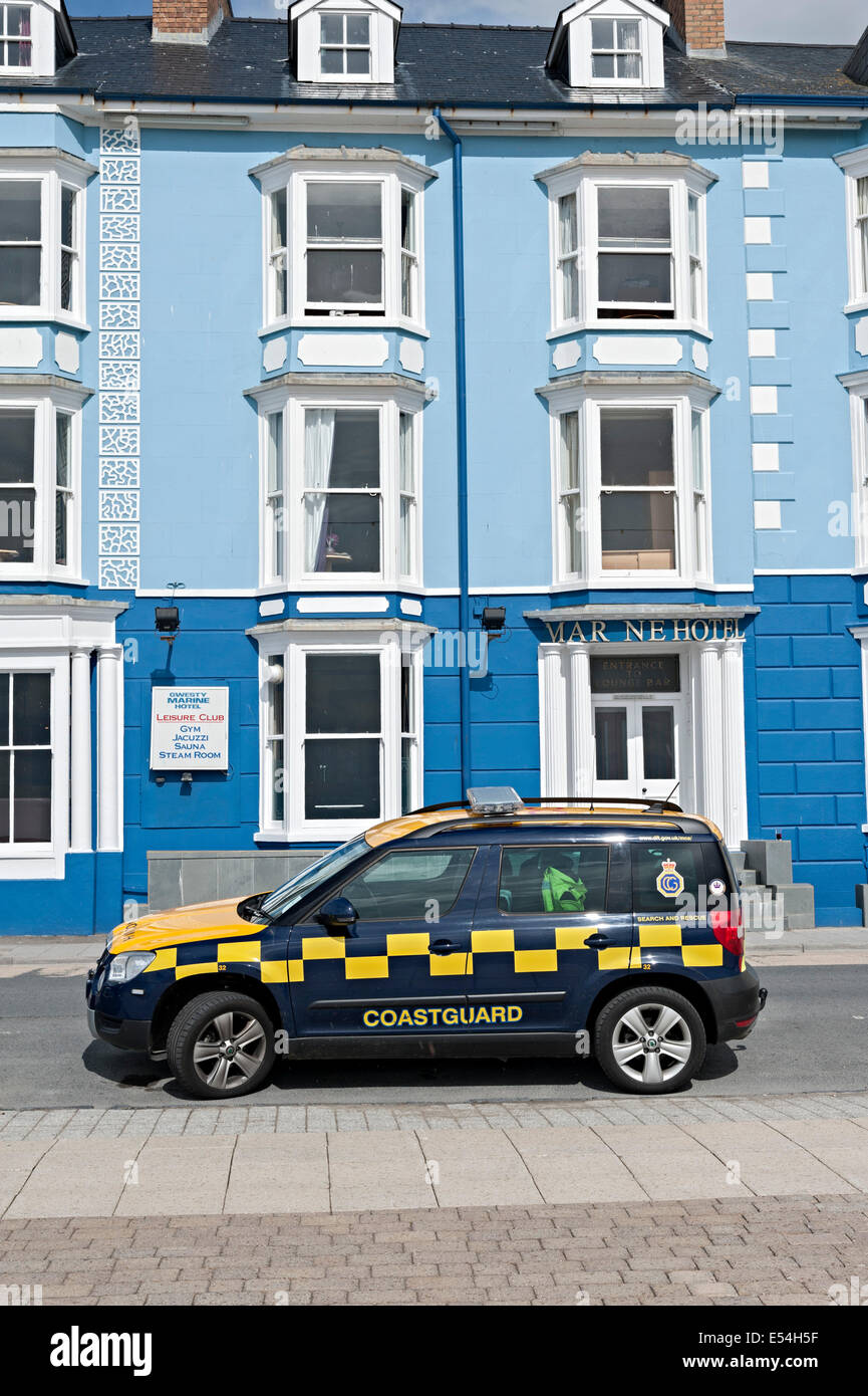 Coastguard skoda yeti parked up in Aberystwyth Stock Photo