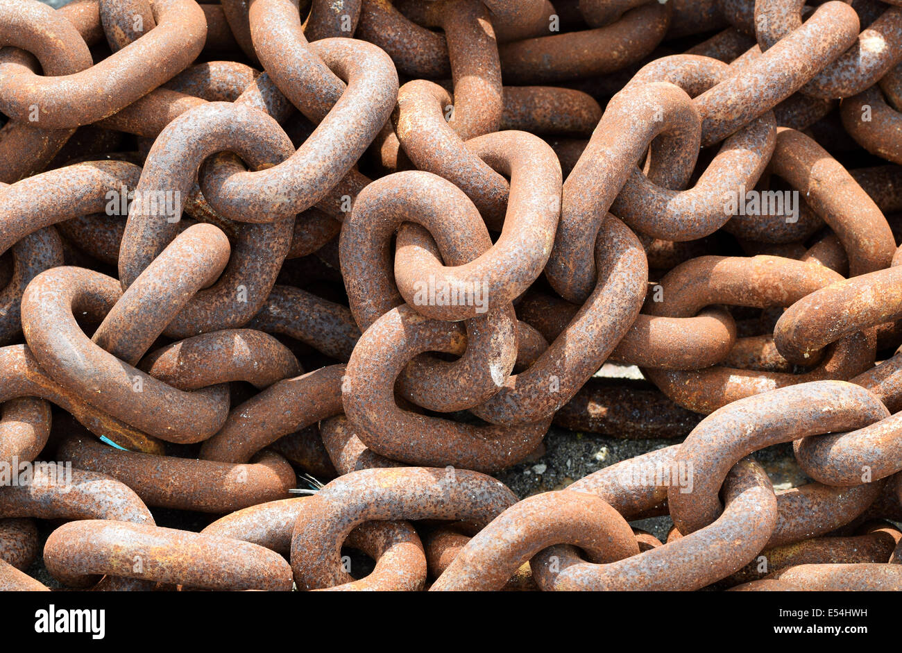 rusted chain links number 3484 Stock Photo