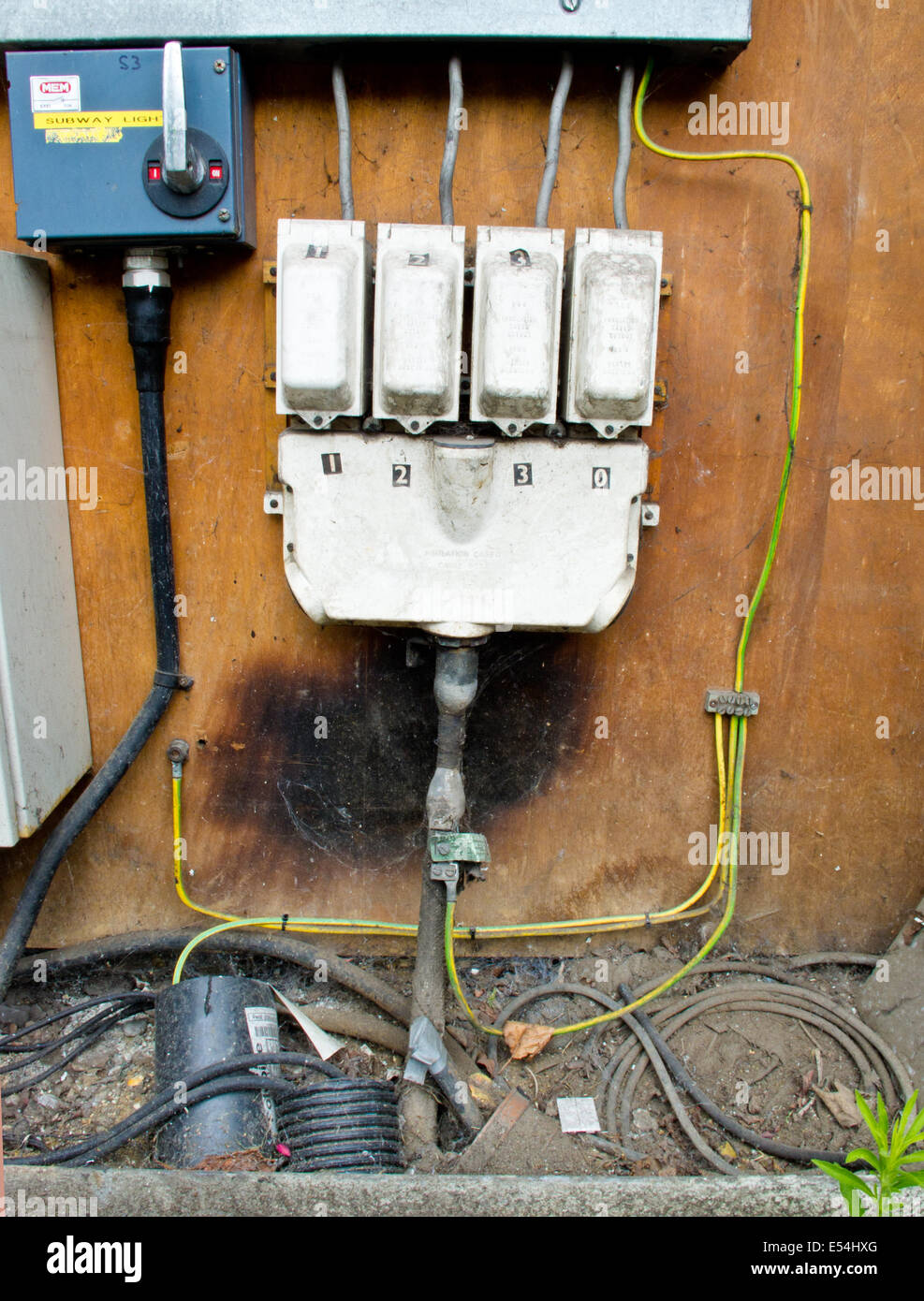 some old electrical switchgear Stock Photo