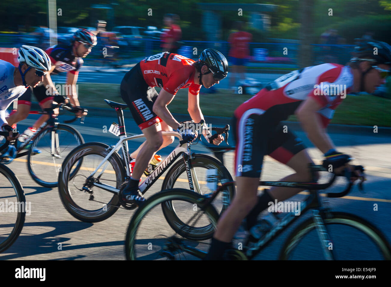 Mens cycle racing on the streets of Vancouver, Canada Stock Photo