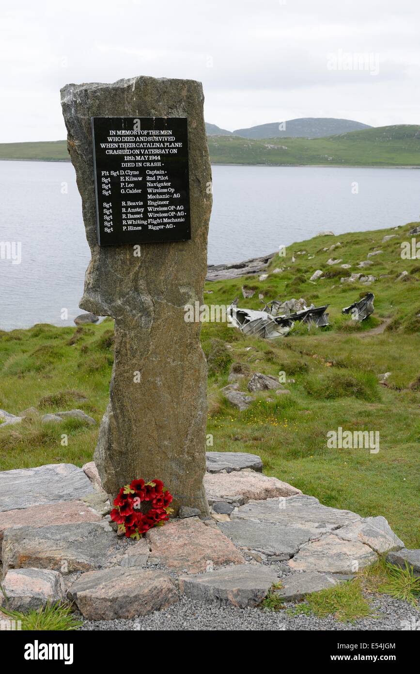 Site of Catalina airplane training exercise crash on Vatersay, Outer Hebrides, Scotland Stock Photo
