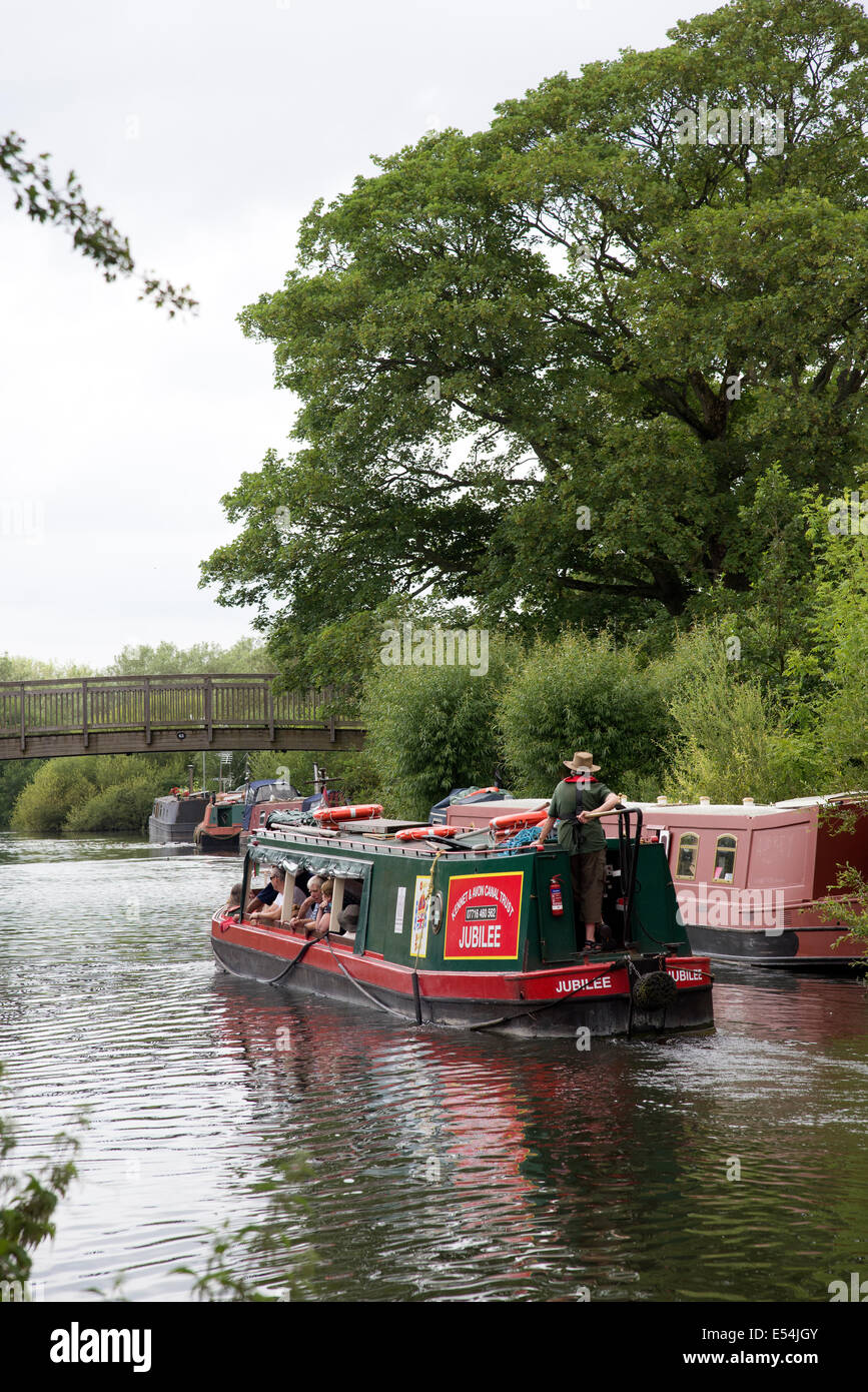 The Jubilee canalboat cruising the Kennet & Avon Canal at Newbury Berkshire UK Stock Photo