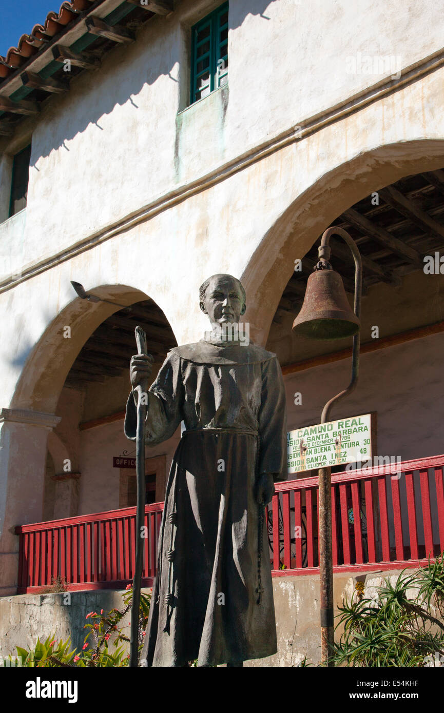 Statue of Father Junipero Serra at the Santa Barbara Mission, Santa Barbara, CA, 2014. Stock Photo