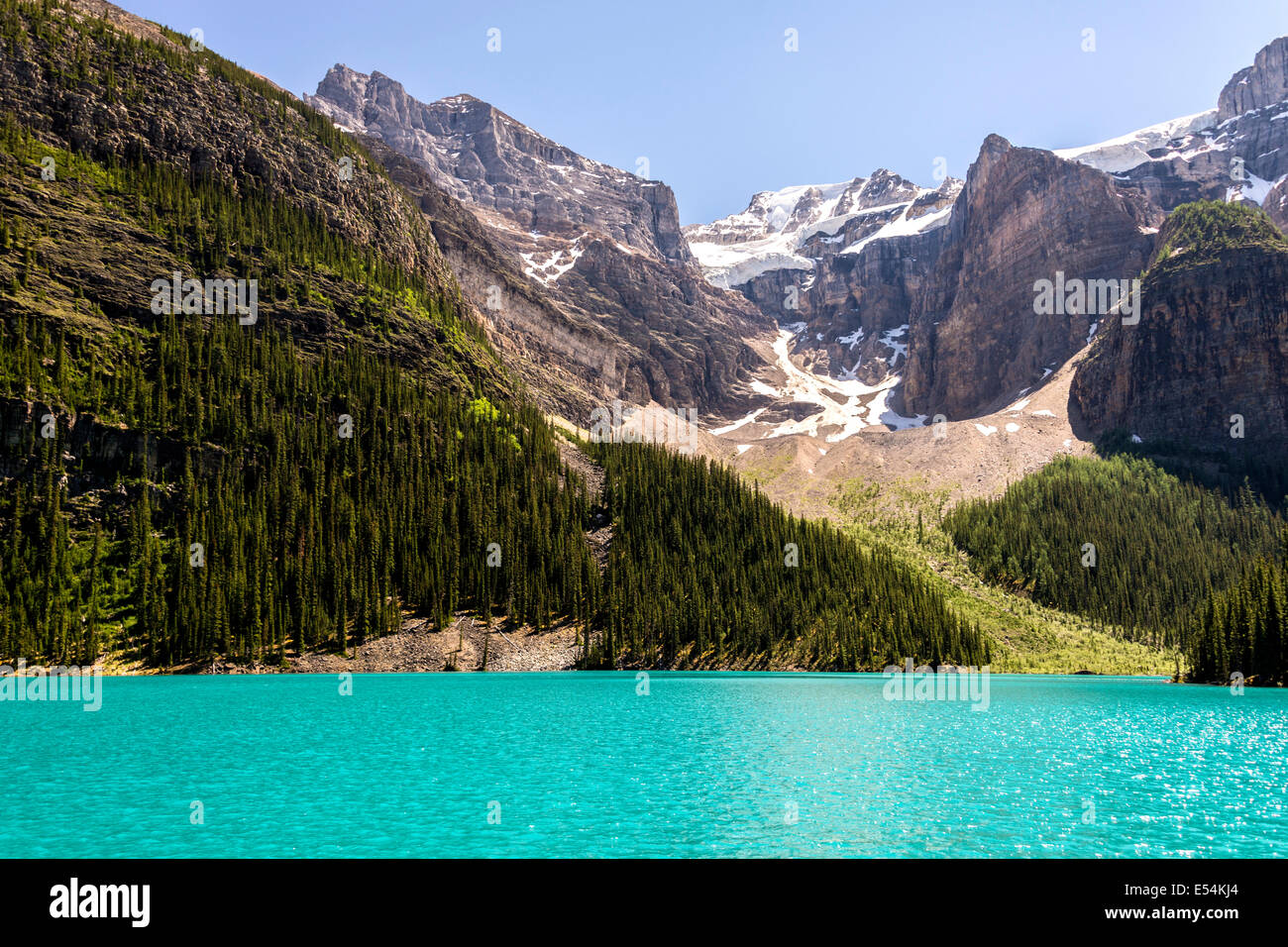 Emerald Colored Lake with Mountains Stock Photo - Alamy