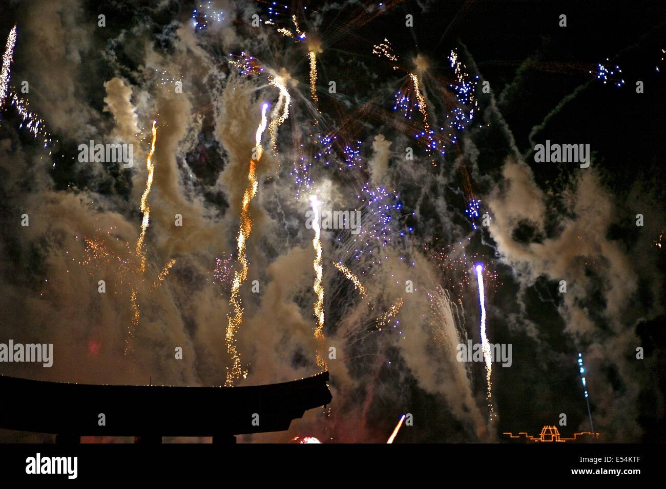 Daily fireworks night show at  Walt Disney World's Epcot Stock Photo