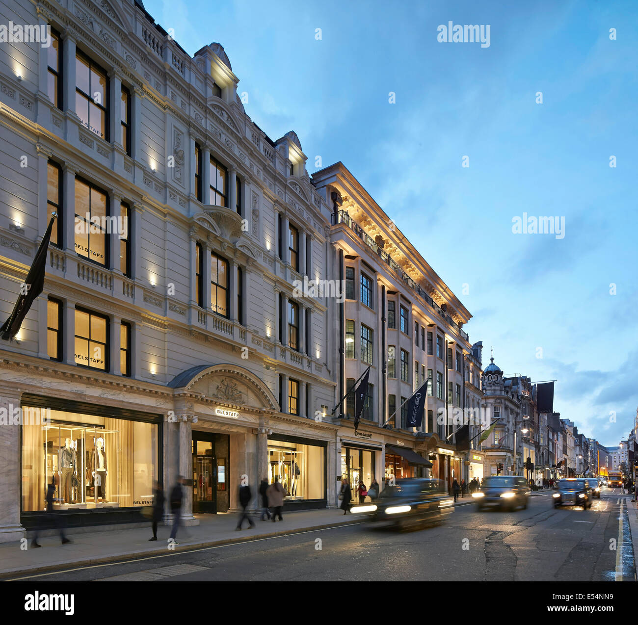 135 New Bond Street Belstaff, London, United Kingdom. Architect: John McAslan & Partners, 2014. Stock Photo