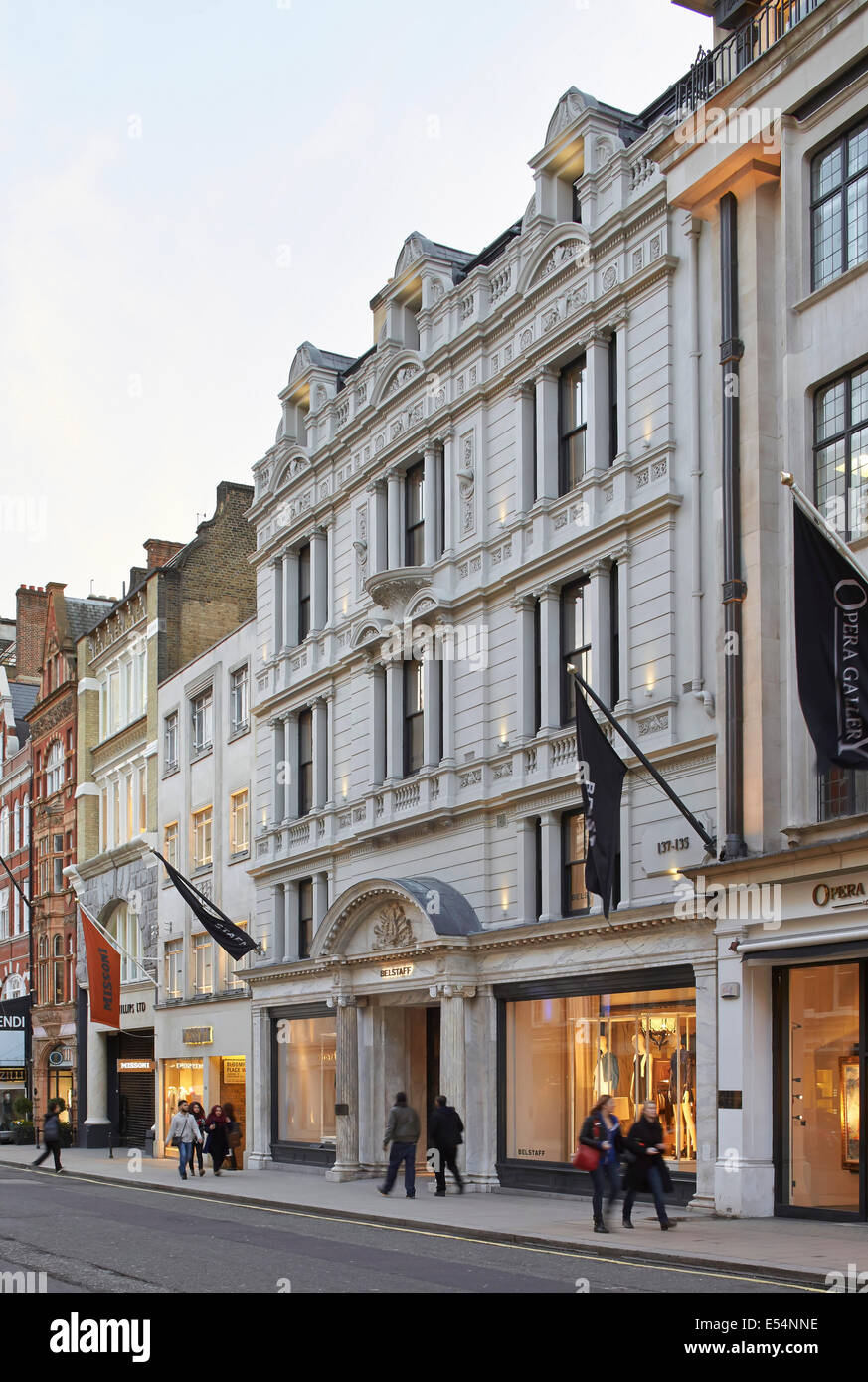 135 New Bond Street Belstaff, London, United Kingdom. Architect: John  McAslan & Partners, 2014 Stock Photo - Alamy