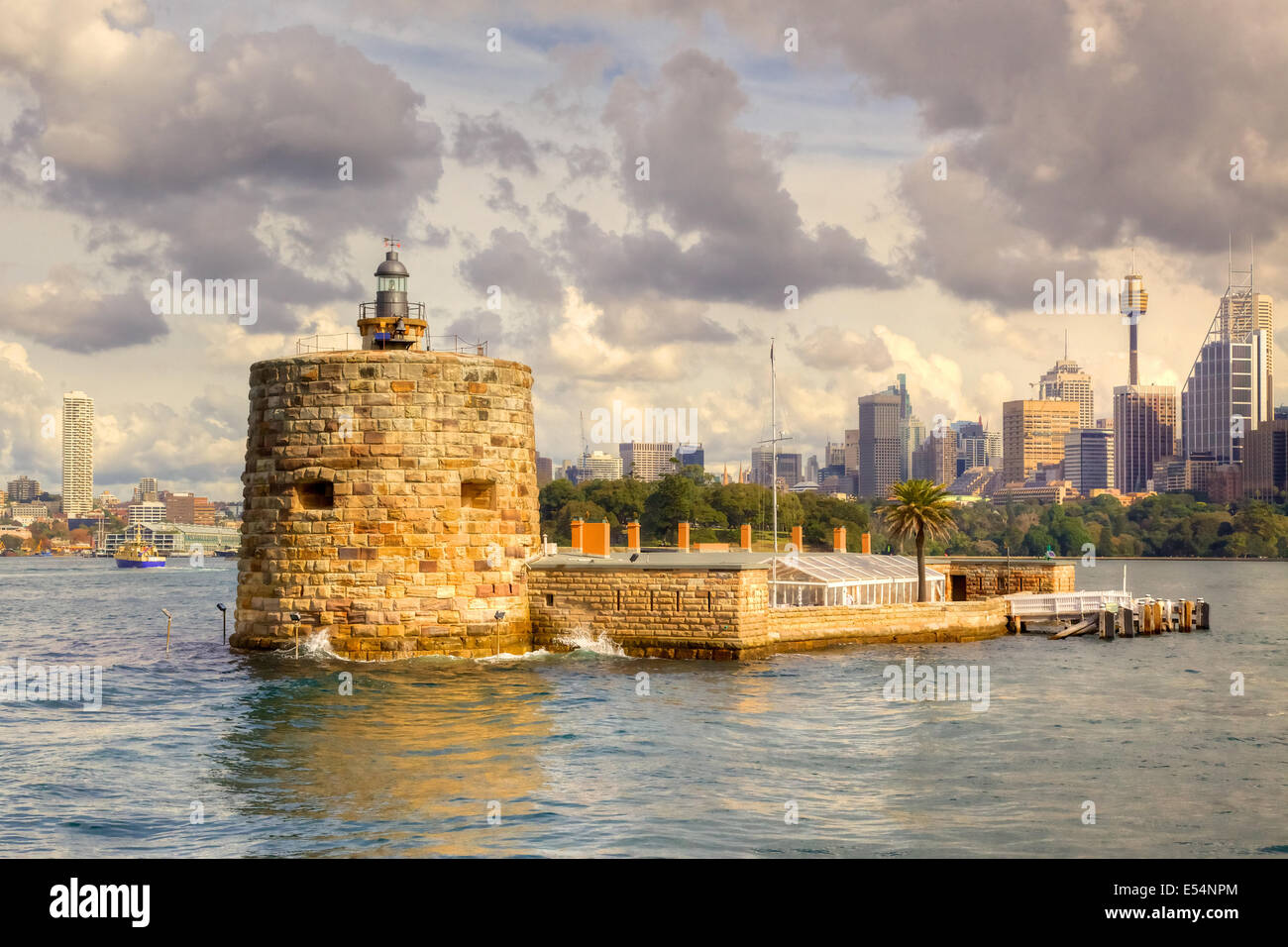Fort Denison is a former penal site and defensive facility occupying a small island in Sydney Harbour. Stock Photo