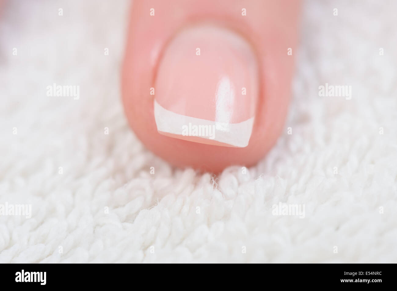 Fingers with french manicure Stock Photo Alamy