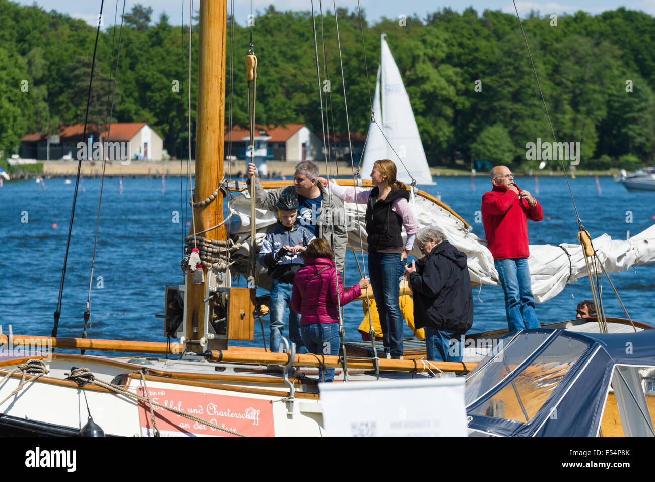 Visitors and guests of the festival visiting the sailing yacht. 2nd