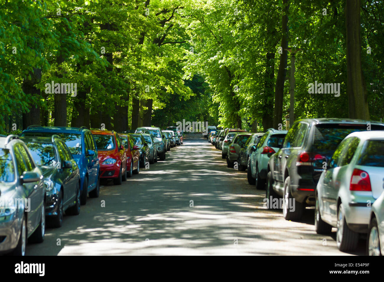 BERLIN, GERMANY - MAY 03, 2014: Street in the prestigious area of Berlin - Grunau. District Treptow-Koepenick. Stock Photo