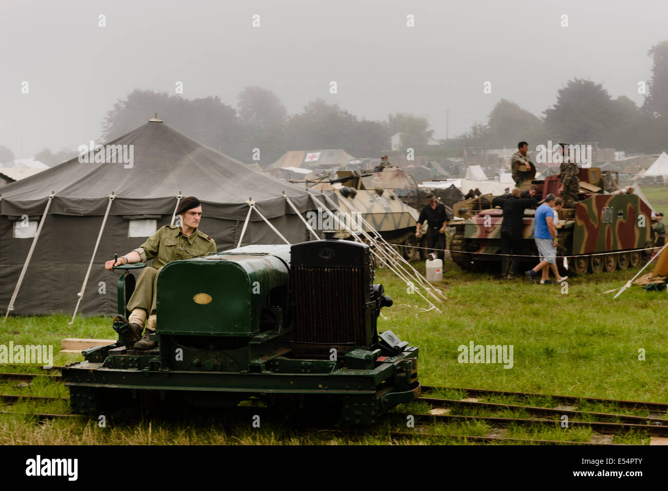 Westenhanger, Kent, UK. 20th July, 2014. 'The War And Peace Revival' event at Westenhanger. Featuring war re-enactments, fancy dress, actual and replica memorabilia, and more. Credit:  Tom Arne Hanslien/Alamy Live News Stock Photo