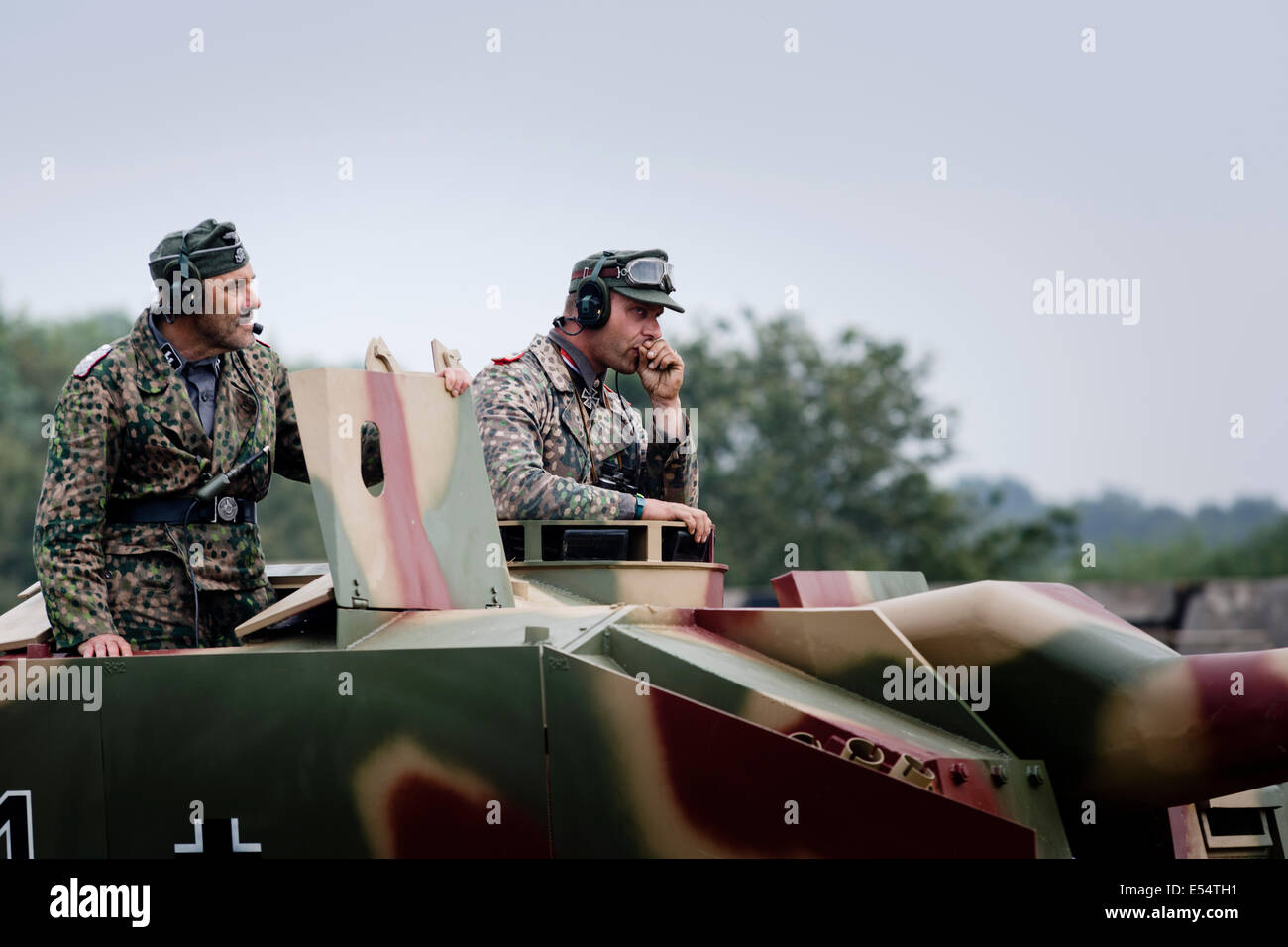 Westenhanger, Kent, UK. 20th July, 2014. 'The War And Peace Revival' event at Westenhanger. Featuring war re-enactments, fancy dress, actual and replica memorabilia, and more. Credit:  Tom Arne Hanslien/Alamy Live News Stock Photo