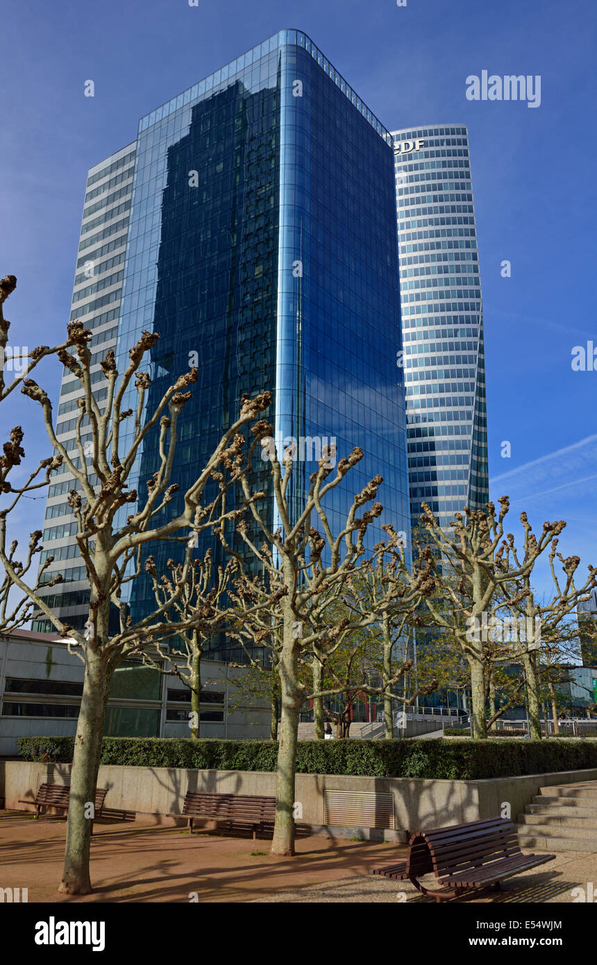 EDF Tower and Opus 12, La Défense, Hauts de Seine, Puteaux, Paris