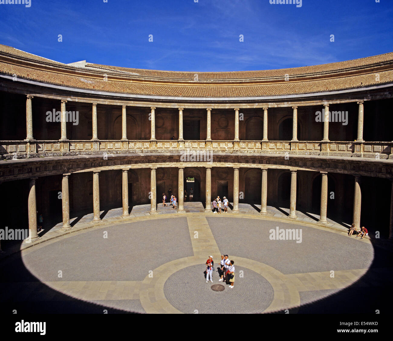 The lower level of the Palace of Charles V, Granada, Spain Stock Photo