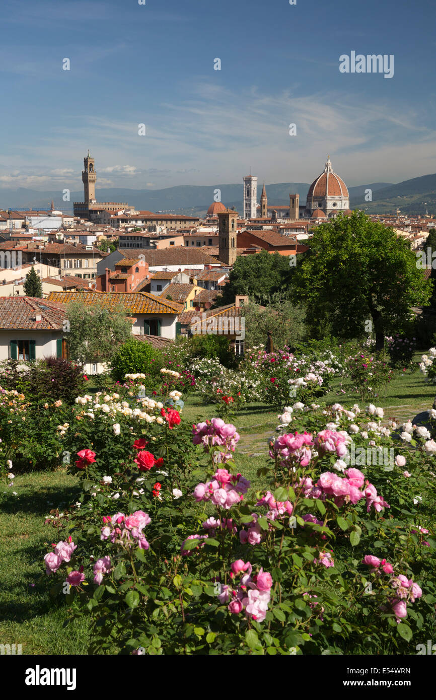View over Florence from the Rose Garden below Piazza Michelangelo