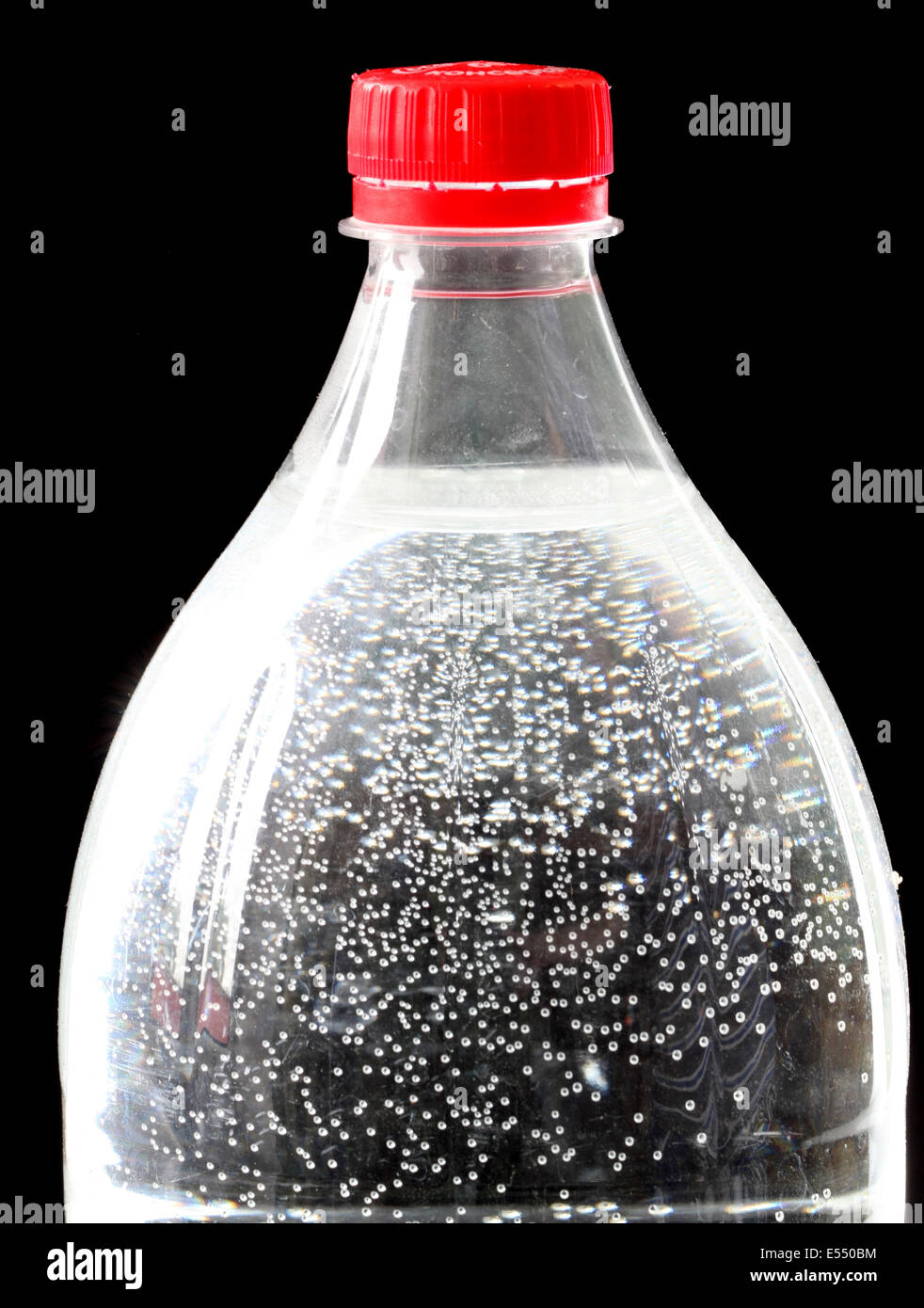 plastic bottle of water and bubbles Stock Photo