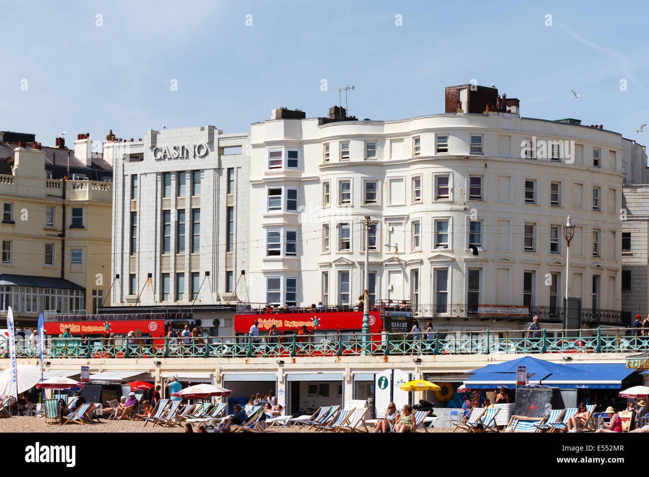Brighton seafront with buildings in the background, East Sussex ...