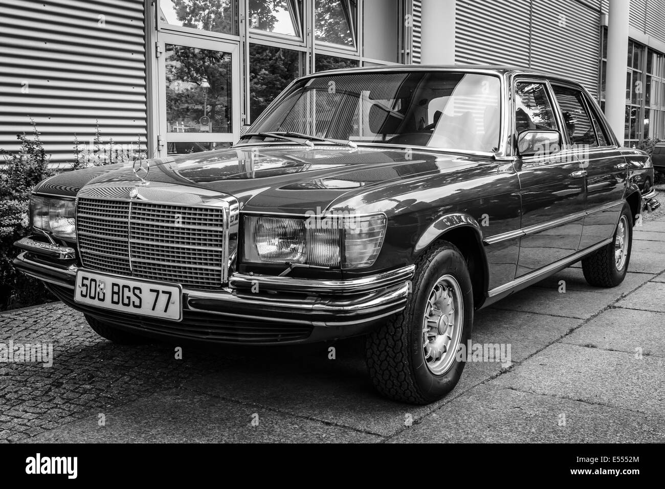 Full Size Luxury Car Mercedes Benz 450sel W116 Black And White 27th Oldtimer Day Berlin Brandenburg Stock Photo Alamy
